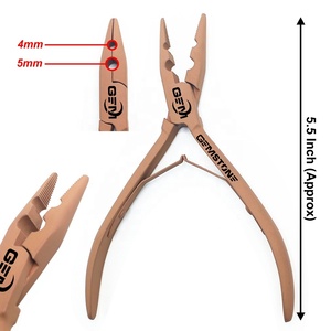 Pinza Profesional de Acero Inoxidable para Extensiones de Cabello - 5.5 Pulgadas, 2 Orificios de 5mm y 4mm, Herramienta para Remover Anillos Micro y Adhesivos de Queratina - Product Image 1