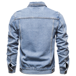 New 2024 Wholesale Custom boy <b>coat</b> and jackets blue black color jean fur cotton <b>denim</b> jacket streetwear for man OEM Service - Product Image 2