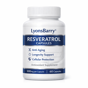 Capsules de resvératrol anti-âge, protection cellulaire, antioxydant, complément alimentaire, 500 mg, 100 unités, marque Lyonsbarry - Product Image 3