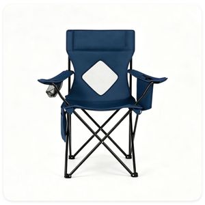Sedia da Campeggio Pieghevole con Telaio in Metallo Resistente, Portabicchieri, Sedia Portatile da Esterno con Borsa Termica e Tasca Laterale per Parchi - Product Image 5