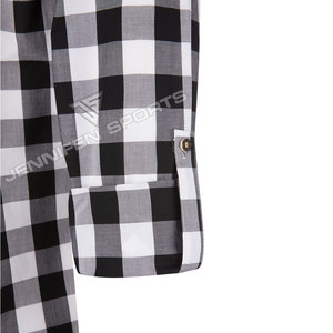 Traditional German Bavarian Lederhosen Trachten <b>Black</b>&White Checked Cotton Shirt Breathable Poplin For Spring Season 100% Cotton - Product Image 3