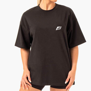 T-shirt en coton pour femme, manches courtes, col rond, décontracté, doux, respirant, uni, personnalisable avec logo, vente en gros, t-shirt pour femme - Product Image 5
