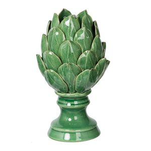Juego de 2 centros de mesa pequeños verdes de 4x4x7.5'' con diseño de alcachofa floreciente Helsa para bodas y decoraciones de mesa - Product Image 2