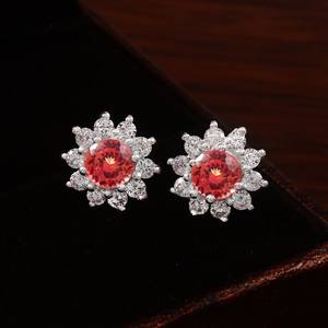 Pendientes de Zafiro Padparadscha, Plata de Ley 925, Gema de Ceilán, Joyería para Compromiso, Regalo para Mujer - Product Image 4