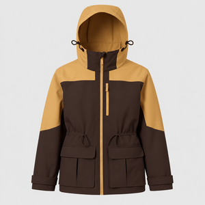 Men Hooded <b>Waterproof</b> Windbreaker Jacket Custom Winter Outdoor <b>Parka</b> Coat Color Block Full Zip Multi Pocket Design Casual Wear - Product Image 6