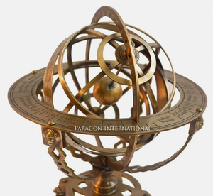 Esfera Armilar de Latón Antiguo Fundido, Decoración de Escritorio de Metal, Escultura de Globo Astronómico para Biblioteca, Hogar u Oficina - Product Image 2