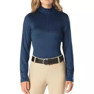 Camisas de equitación ligeras de primera calidad para mujer, ajuste cómodo, tela transpirable de poliéster/algodón/spandex, absorben el sudor - Product Image 4