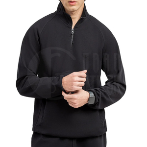 Chándal para Hombre, Otoño, Casual, Sólido, Transpirable, con Media Cremallera, 100% Poliéster, Ligero, Cintura Elástica, Bolsillos Laterales Delanteros - Product Image 2