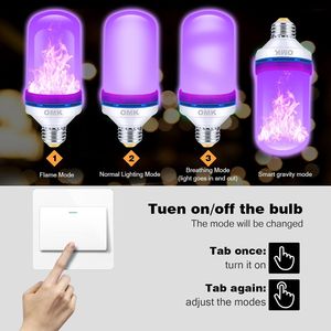 Bombillas LED de Llama Púrpura con Efecto de Parpadeo y Sensor de Gravedad, Base E26, para Decoraciones Navideñas y de San Valentín - Paquete de 2 - Product Image 4