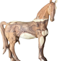 Animaux en bois Art Déco faits à la main, style artisanat populaire thaïlandais, en bois écologique, pour boîtes en bois et enseignes murales