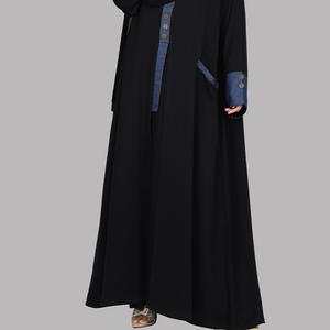 Ensemble Abaya et Hijab Assorti en Satin à Carreaux pour Femme, Coupe Longue Évasée, Vêtement Islamique Haut de Gamme Prêt à la Vente - Product Image 6