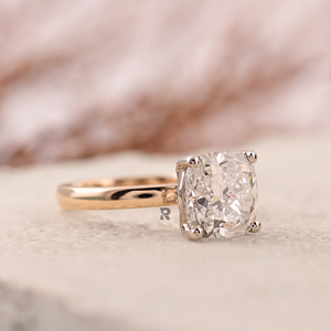 Lydia <b>Cushion</b> Cut Lab Grown Diamond Solitaire Engagement Ring 1ct 2ct 3ct 4ct 5ct Diamond Ring 14K 18K PLT950 Custom Wholesale - Product Image 2