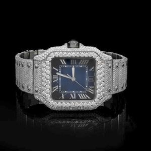 High Quality Men's Stainless Steel <b>Automatic</b> <b>Wristwatch</b> Luxury Analog Fully Iced Eye-Catching Moissanite Diamond Glass Antique - Product Image 1