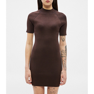 ผู้ผลิตเดรสไหมพรมรัดรูปแขนสั้นพรีเมียม เดรสสั้นแบบถัก รับทำโลโก้ตามสั่ง ขั้นต่ำในการสั่งซื้อจำนวนมาก - Product Image 1