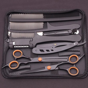 Kit de Coiffure Professionnel pour Salon de Barbier avec Peigne et Ciseaux, Rasoir de Beauté à Lame en Acier Inoxydable, Ensemble de Ciseaux à Effiler - Product Image 6