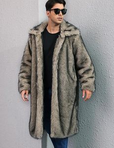 Nouveau Manteau Long Épais de Luxe Écologique en Mélange de Laine de Renard et Cuir de Poisson pour Homme, Respirant, Haut de Gamme, Col Montant, Automne Hiver - Product Image 2