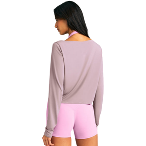 Camiseta de cuello redondo para mujer, de manga larga, suave, elástica, informal, ligera, cómoda, transpirable, para uso diario - Product Image 2