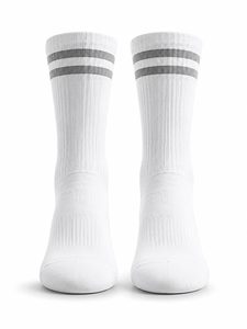 <b>White</b> Crew Woven Eco-Friendly Breathable Anti-Bacterial Quick Dry Sports <b>Socks</b> <b>Men's</b> Running Basketball Soccer Football Training - Product Image 3