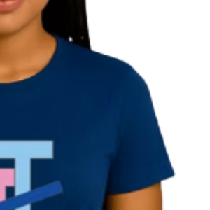 Camiseta de Mujer Azul Oscuro con Diseño de Letras Entrelazadas, Estilo Casual para el Día a Día, Ropa Urbana Cómoda, Prenda Superior de Moda - Product Image 6