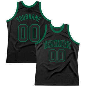 Camiseta de Baloncesto Retro Personalizada Negra y Verde Kelly, Uniforme de Equipo Sublimado Vintage, Camiseta de Entrenamiento Retro - Product Image 1