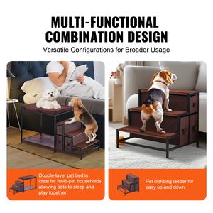Cuccia a castello per animali domestici da interno con finestra a più livelli, divano contenitore per cani/gatti, seduta per animali confezionata in scatola - Product Image 3