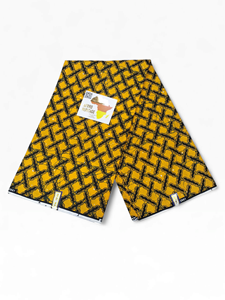 Tissu africain authentique de qualité supérieure - Motif feuille bleue pour la confection de vêtements traditionnels - Product Image 6