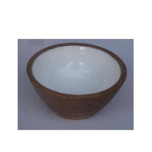 Cuenco profundo de madera de Mango con esmalte seguro para comida, cuenco de servicio, artesanías de madera, disponible en otros tamaños y formas - Product Image 2