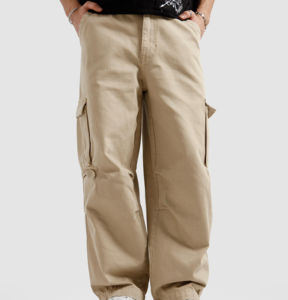 Pantalon de survêtement cargo unisexe haut de gamme personnalisé en feutre, respirant, mélange polyester-coton, taille haute, poches latérales - Product Image 2