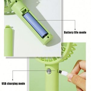 Promotional Student <b>Gift</b> Handheld Fan Portable Mini Fan Usb Long Life Charging Handheld Small Fan with Stand with Custom logo - Product Image 4