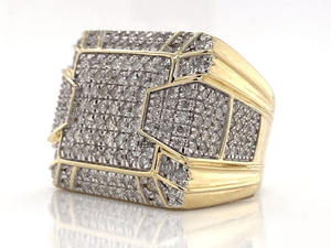 Anillo Hip Hop de Plata de Ley 925 con Moissanita y Baño de Rodio, Joyería Iced Statement con Engaste de Garras para Hombre o Mujer Unisex - Product Image 2