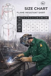 Proveedor Certificado ZUNEZI INTERNATIONAL ZI-8017 Camisa de Trabajo Ignífuga NFPA 2112 Algodón/Nailon Mecánico Soldadura Seguridad 300-500C - Product Image 6