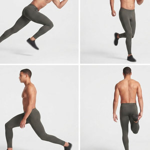 Leggings de compression professionnels pour hommes, taille haute élastique, respirants, séchage rapide, coupe ajustée - Product Image 6