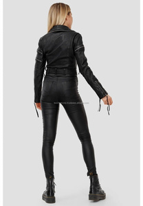 Chaquetas de Cuero Genuino para Mujer, Hechas en Pakistán, Tejidas, Transpirables, Impermeables, Resistentes al Viento, con Cierre, Estilo Moderno - Product Image 4