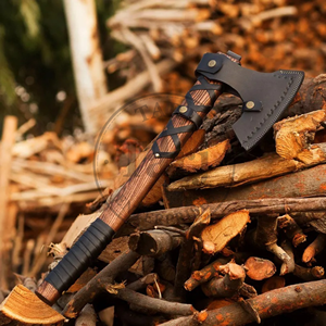 Couteau à pizza artisanal en acier au carbone avec manche en bois et étui en cuir, taille personnalisable - TARJ ENTERPRISES, qualité industrielle - Product Image 4