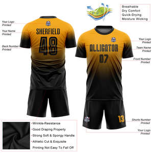 Uniforme de Fútbol Profesional Personalizado, Sublimado, con Degradado Rojo y Azul, Conjunto de Camiseta de Fútbol, Ropa Deportiva Transpirable - Product Image 3