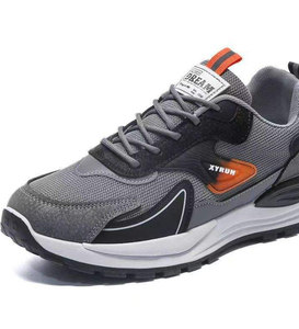 XYRUN รองเท้าวิ่งตาข่ายสำหรับผู้ชายสีเทาสีดำสีส้ม EVA พื้นรองเท้ายางพื้นรองเท้าด้านนอกยางสปริงรองเท้าผ้าใบสำหรับออกกำลังกาย - Product Image 1