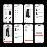 Application de commerce électronique avec connexion utilisateur et profils, version entreprise, services de marketing numérique, e-mail, expédition, intégration Shopify
