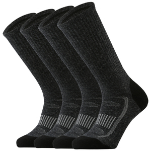 Crew <b>Socks</b> Black Solid Knitted Breathable Standard <b>Thickness</b> Adults Hiking Sport Use Autumn - Product Image 1