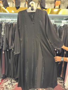 Wholesale Modest Dubai Beaded Sequined Long Sleeve <b>Abaya</b> Muslim Traditional Handmade Wedding Women Polyester Breathable V Neck - Product Image 1