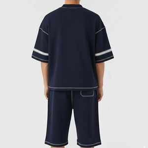 Conjunto de 2 piezas de ropa casual de verano para hombre, transpirable y de secado rápido, estilo streetwear personalizado al por mayor, camiseta y pantalones cortos 100% algodón. - Product Image 6