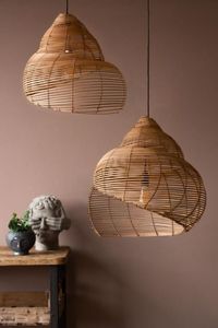 Lampe suspendue en bambou naturel Luminaire artisanal pour décoration écologique de la maison - Product Image 6