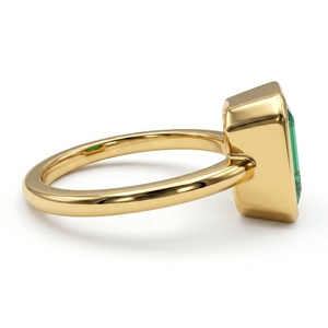 Anillo de Diamante Cultivado en Laboratorio con Corte Esmeralda en Oro Amarillo de 18K |   Anillo Solitario de 2.25 CT - Product Image 3