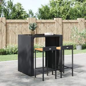 Ensemble de 2 tabourets de bar noirs pour usage extérieur - Product Image 1