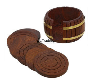 Ensemble de sous-verres carrés en bois faits à la main de luxe, qualité supérieure, couleurs personnalisables pour les tables à manger à domicile, mariages/fêtes Tradebyd - Product Image 1