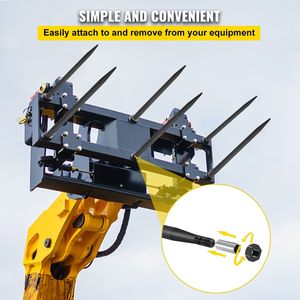 Aste per balle di fieno da 49 pollici a attacco rapido, capacità 4000 libbre, nere, accessori per macchine edili - Product Image 5
