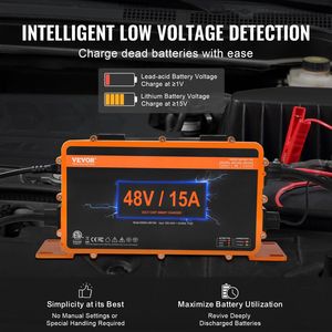 Caricabatterie Smart da 48 Volt 15 AMP per Golf Cart compatibile con Club Car 3 Pin tonda - Product Image 5