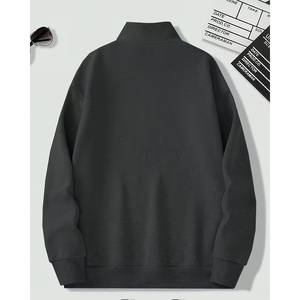 OEM Custom Men's Half <b>Zip</b> Pullover Sweatshirt Oversized Cotton Streetwear Plain <b>Top</b> Summer With OEM Service - Product Image 2