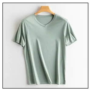 OEM Wholesale Heavy Cotton High Quality Blank Plain Custom logo Printed Knit <b>Men</b> t <b>Shirt</b> Solid Color Latest Style <b>Silk</b> Screen - Product Image 4