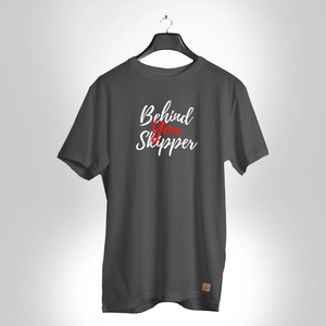 <b>Men's</b> <b>Black</b> Short Sleeve T-<b>Shirt</b> You Skipper <b>Silk</b> Screen Printed O-Neck Casual Regular Fit 100% Cotton Jersey Knit Breathable - Product Image 1