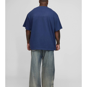 T-shirt de sport respirant OEM pour homme, col rond ample, haute qualité, fitness, manches courtes, coton, surdimensionné, avec motif 3D en relief - Product Image 6